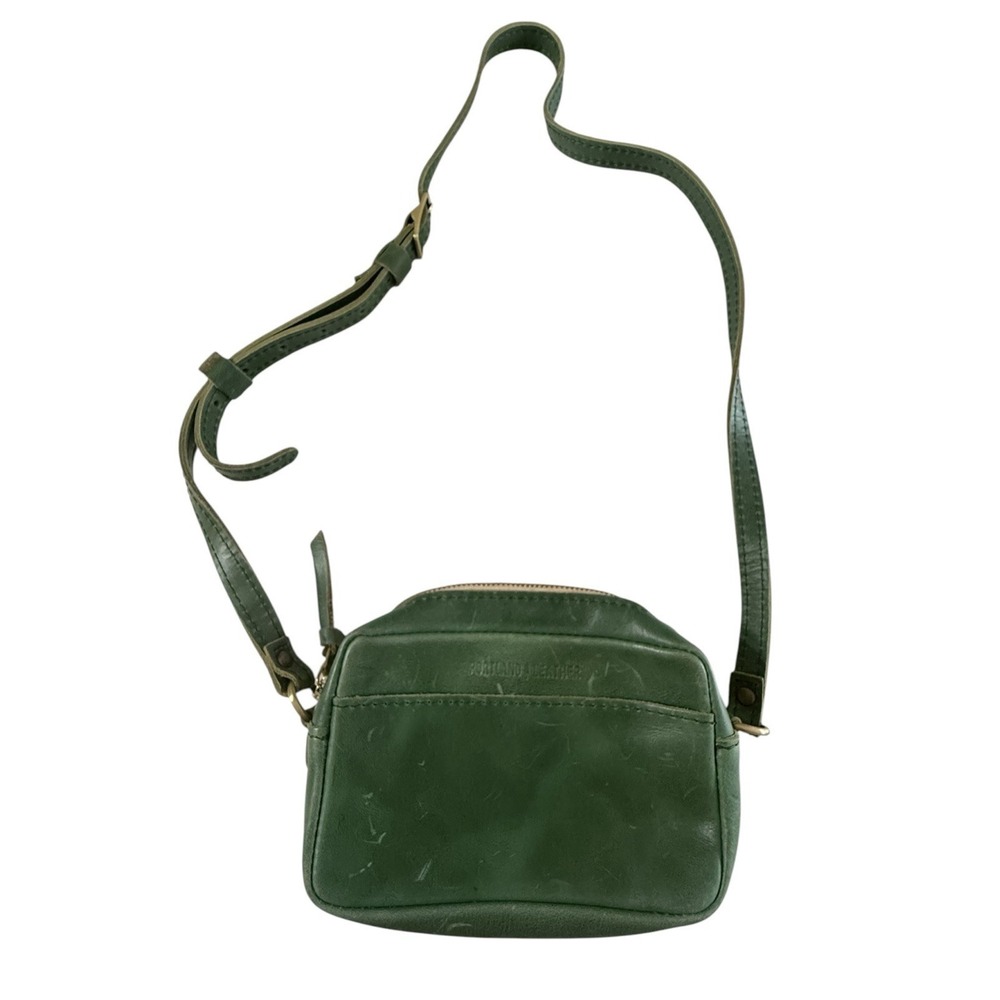 Portland Leather Goods Green Small Camera Zipper Bag Crossbody Purse